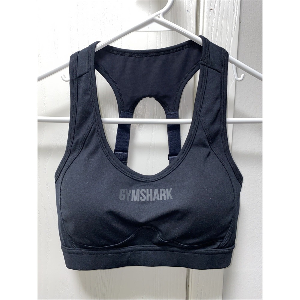 Gynshark Womens Padded Racer back Sports Bra Black Small